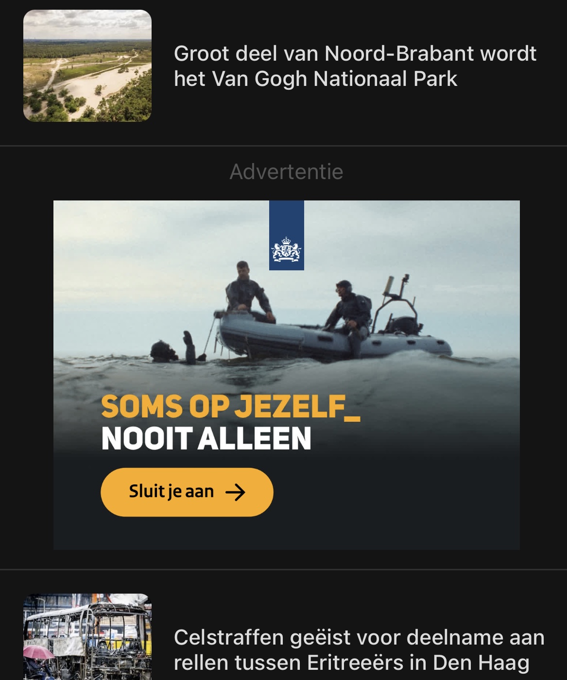 Screenshot van een ad op nu.nl